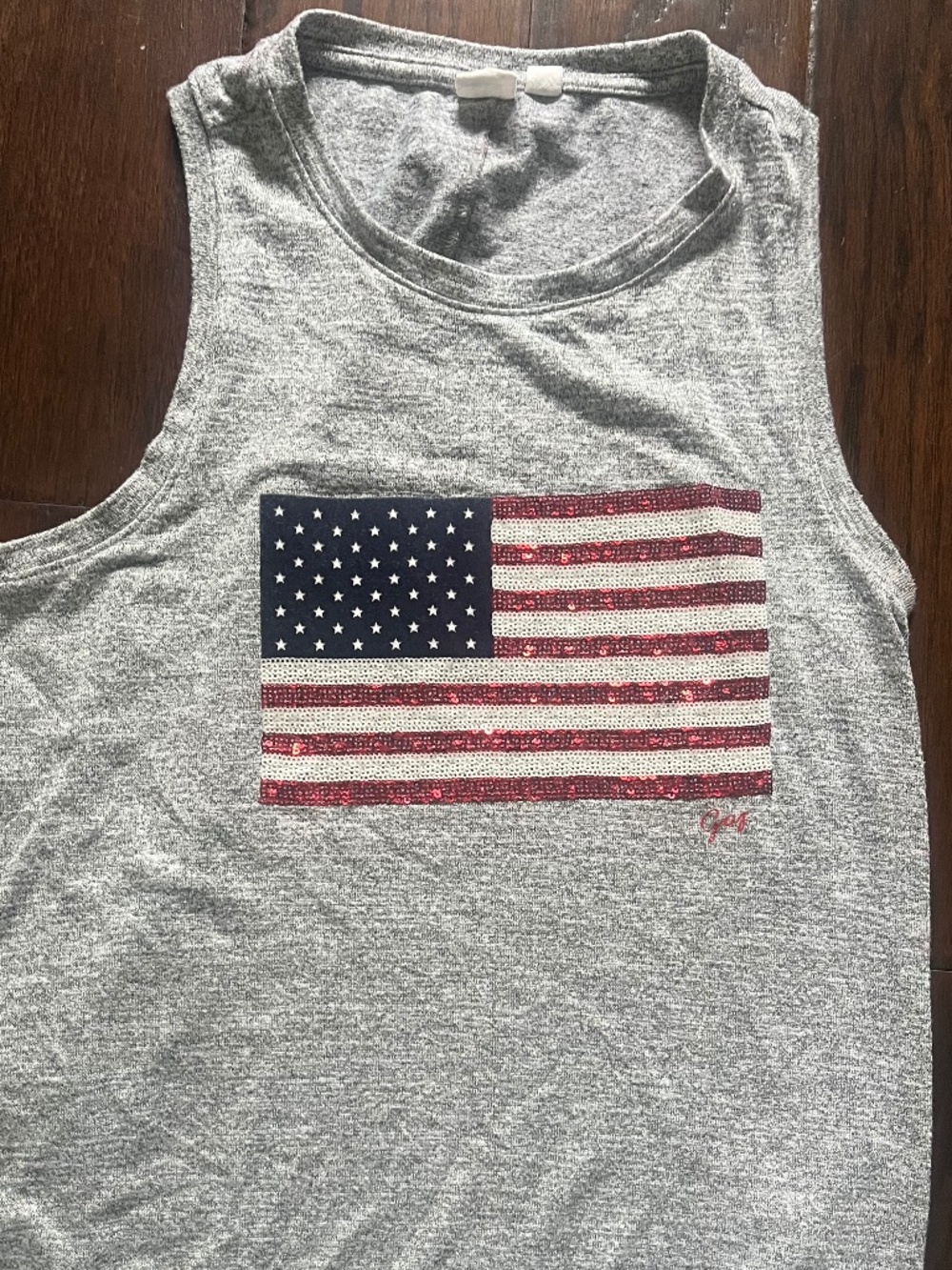 GAP sequin patriotic American flag tank